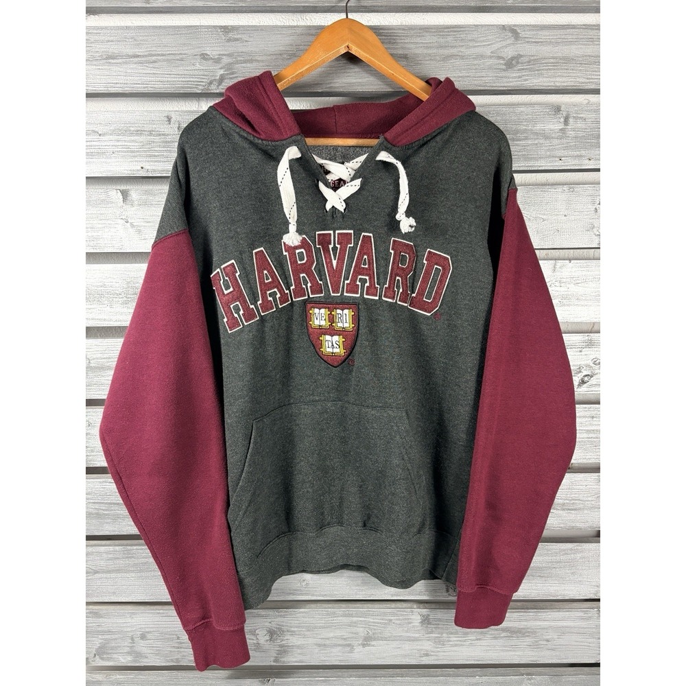 Harvard Crimson Sweatshirt Mens M Hoodie Long Sleeve Embroidered